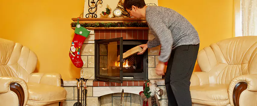 Rusted Metal Fireplace Restoration in Dickinson, Texas